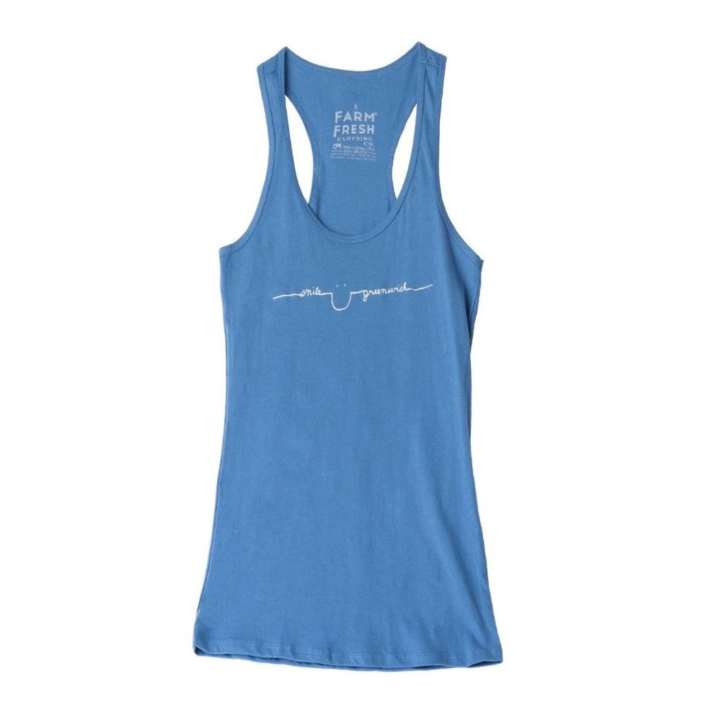 Women's Smile Greenwich Organic Cotton Tank in Blue